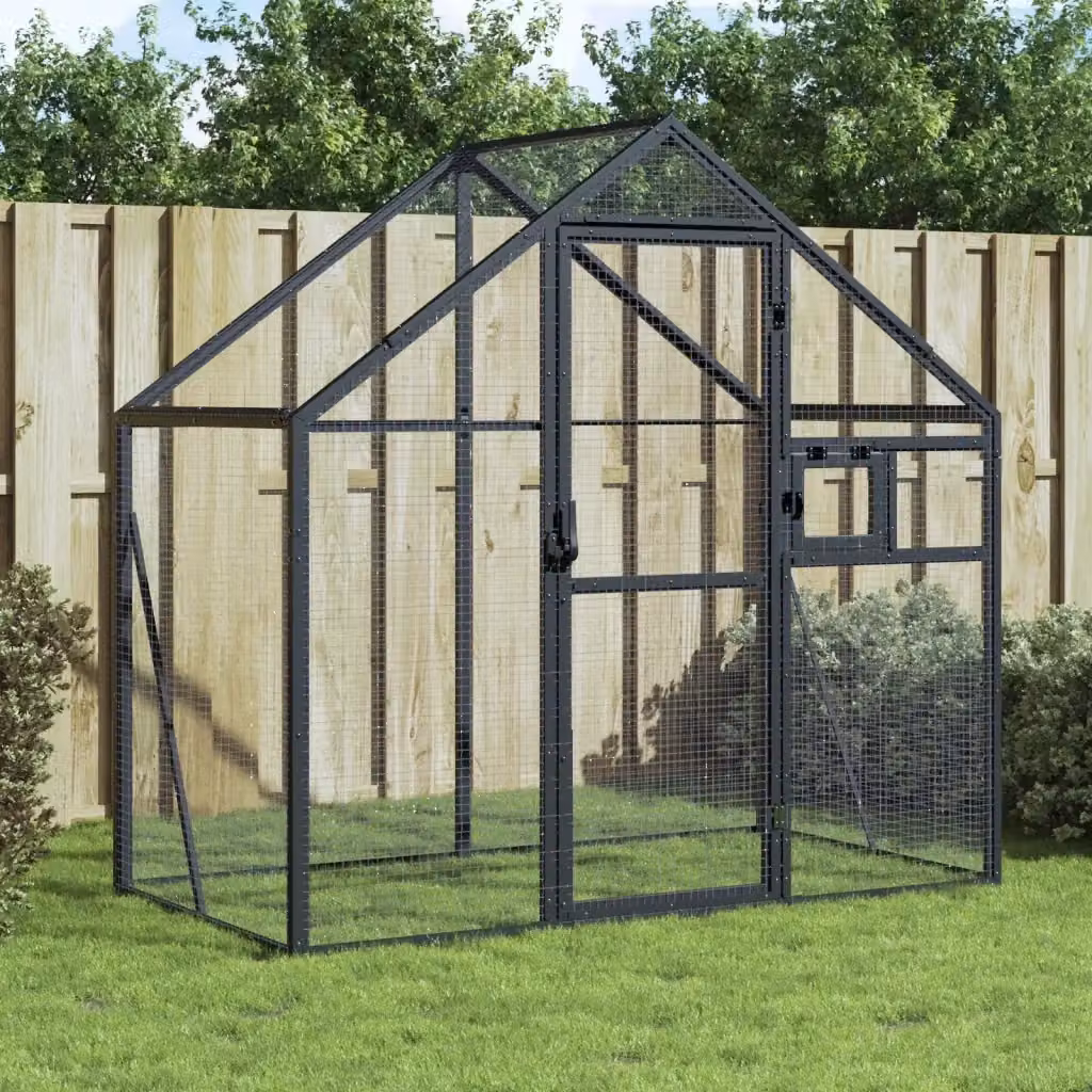 Voliera in alluminio CFW4605726 colore antracite L: 179 cm, P: 100 cm, H: 185 cm – 2