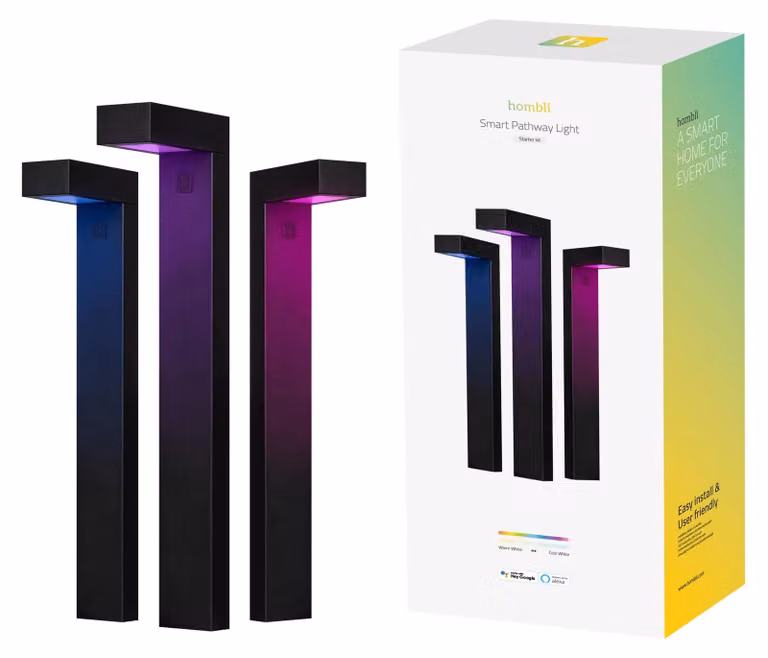 Set di lampade da giardino a LED, confezione da 3, grado di protezione IP65, 16 milioni di colori, dimmerabili, alluminio, colore nero