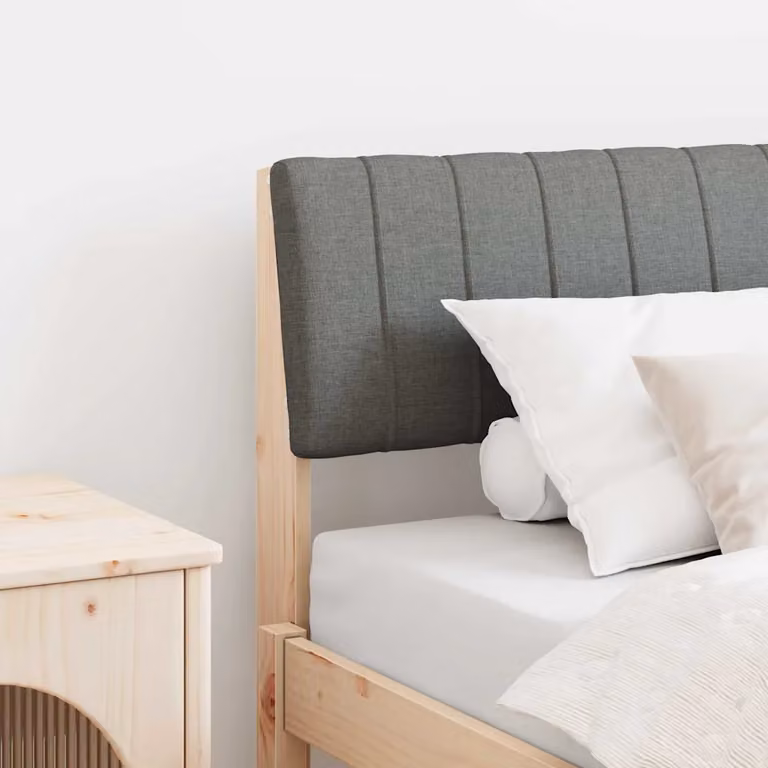 Testiera imbottita vidaXL in pino massello Grigio scuro Larghezza: 100 cm