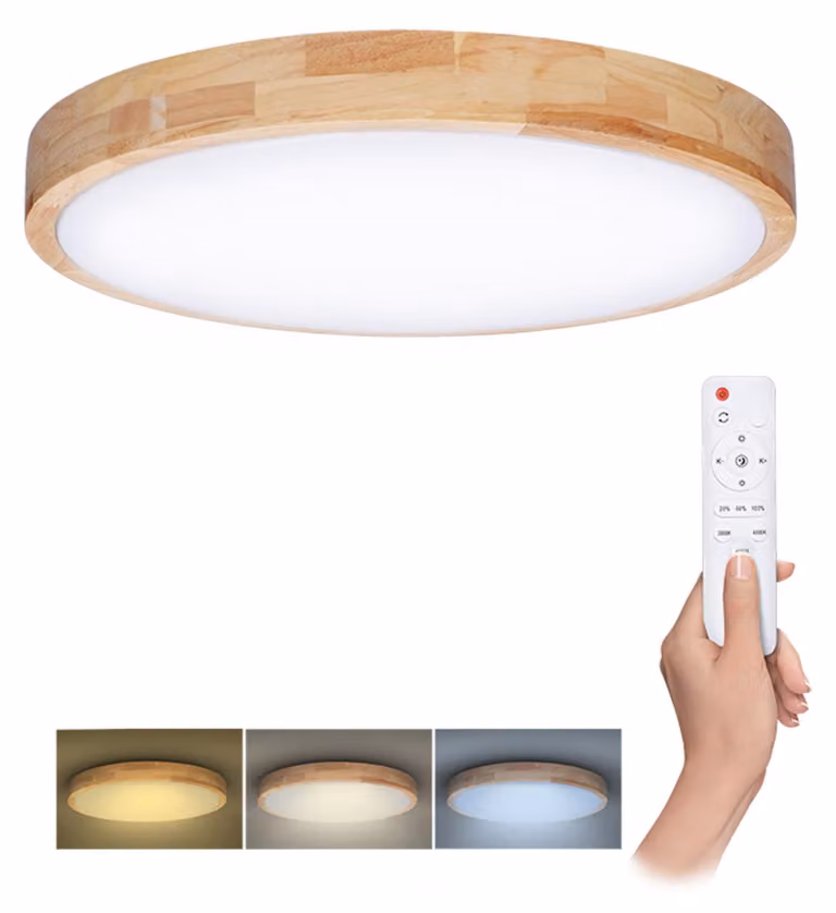 Plafoniera LED Solight WO8009 Rovere massiccio 48 W 3360 lm 3000-6000 K rovere con telecomando