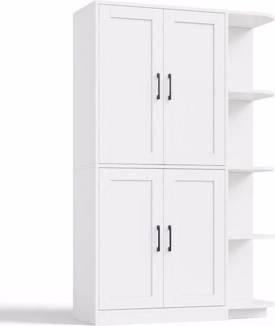 Mobile da cucina alto ¨C Minimal ¨C Bianco truciolato 4 ante 4 ripiani regolabili 103x40x163cm