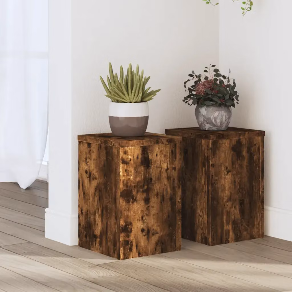 Set di 2 supporti per piante moderni vidaXL in legno marrone L/P/H: 20 x 20 x 30 cm