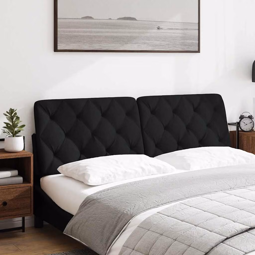 vidaXL Cuscino Testiera Nero 160 cm in Tessuto