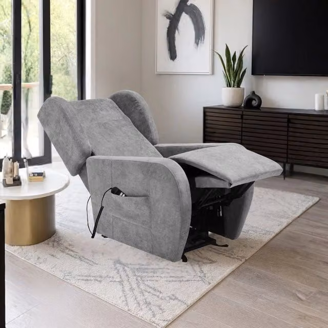 Poltrona alza persona Lift 2 Veriaffari con 2 motori in tessuto grigio chiaro L 78 cm, P 102 cm, H 113 cm – 1