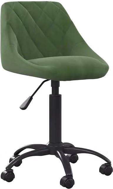 Sedia da ufficio girevole 360 in velluto verde con ruote e struttura in metallo per cucina, soggiorno o home office