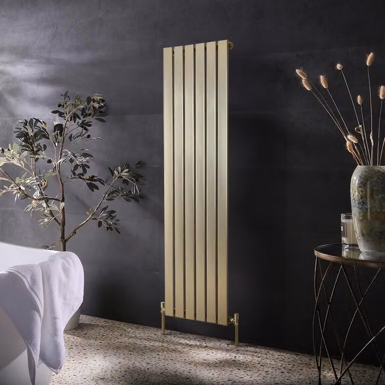 Radiatore Verticale Colonne Piatte Oro Satinato 1600mm Pannello Singolo