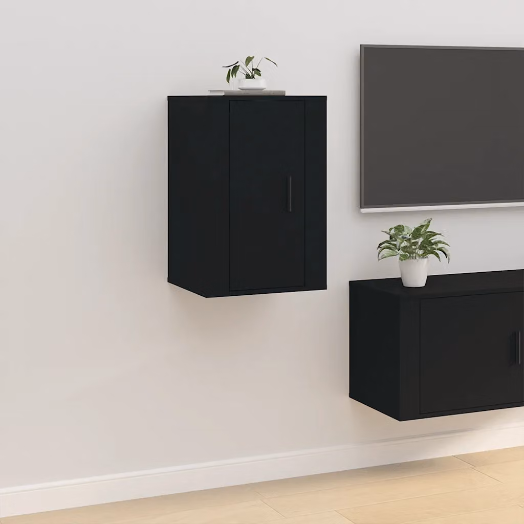 vidaXL Mobile Porta TV a Parete Nero L: 40 cm, P: 34,5 cm, H: 60 cm