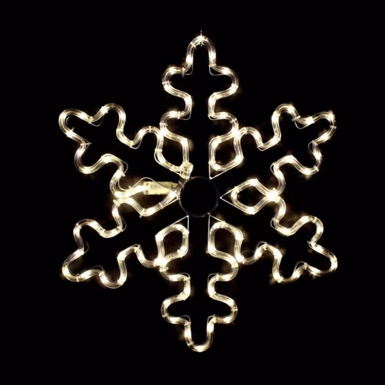 ACA Fiocco di neve natalizio illuminato per esterni, 96 LED, 4 m di cavo flessibile, bianco caldo, con effetti, IP44, 56 cm, cavo di alimentazione da 1,5 m XSNOWBLEDWW56