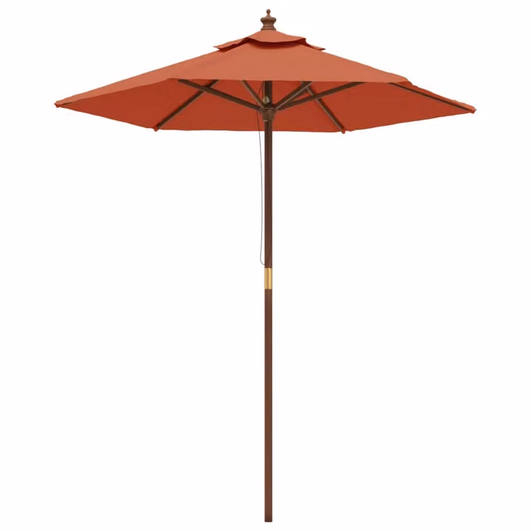 Ombrellone da Giardino con Palo in Legno Terracotta 196x231 cm