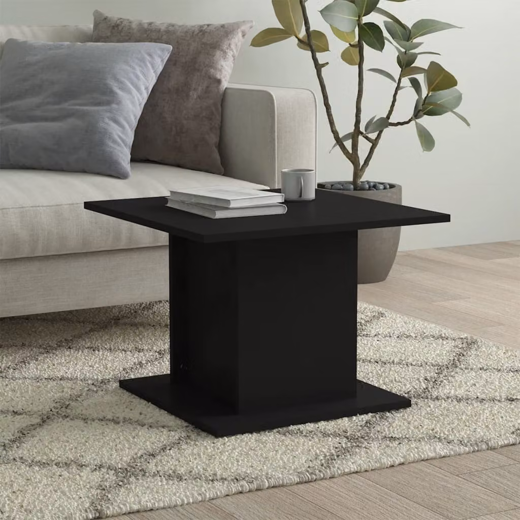 Tavolino The Living Store nero 55,5x55,5x40 cm in materiale ligneo