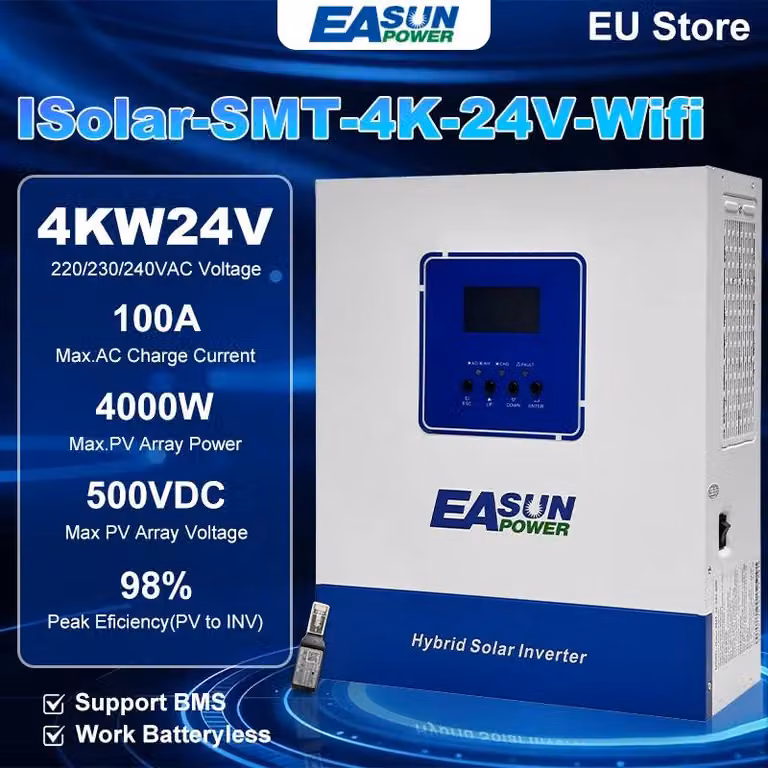 Inverter ibrido solare, elevata potenza, tecnologia MPPT, 4 kW, 24 V