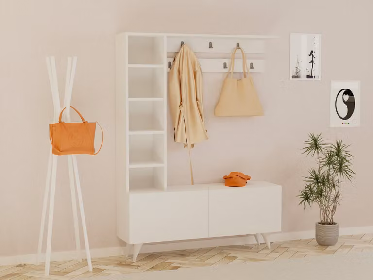 Skye Decor, Bahar, armadi, mobile da ingresso, bianco, 120 x 161,8 x 32 cm