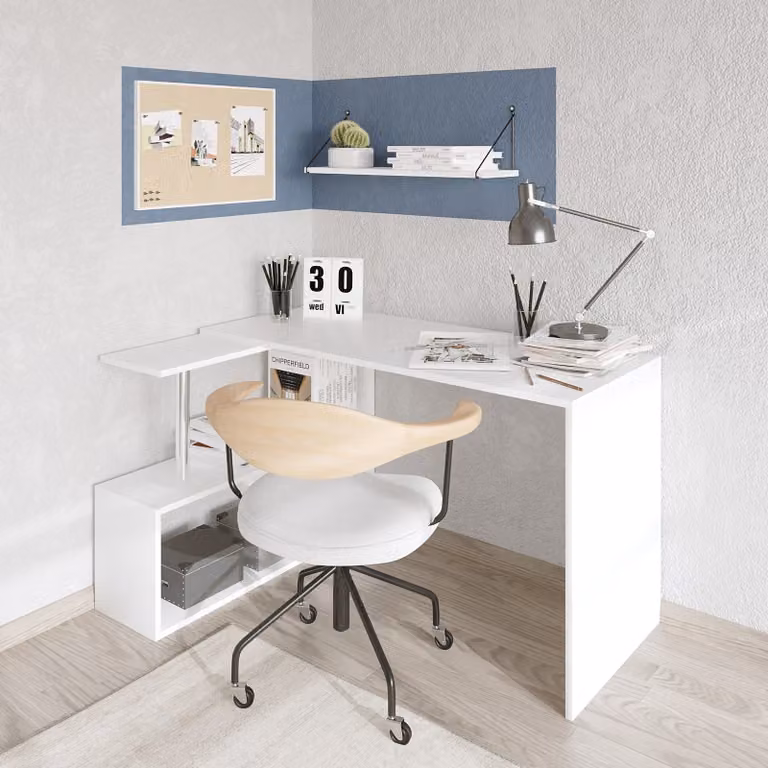 Skye Decor, Gelincik - Bianco, Scrivanie, Bianco, 130 x 74 x 94 cm