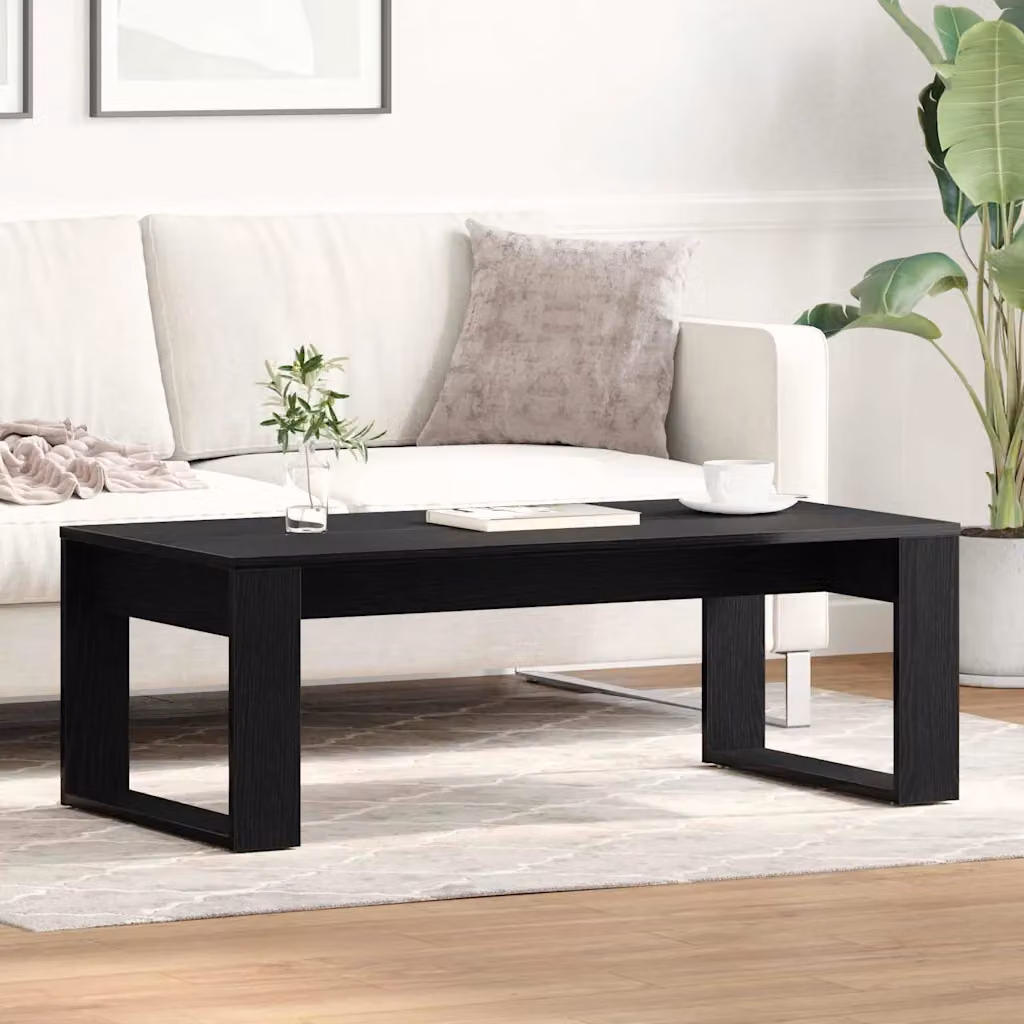 vidaXL Tavolino da salotto moderno in rovere e nero L/P/H: 102 x 50 x 35 cm