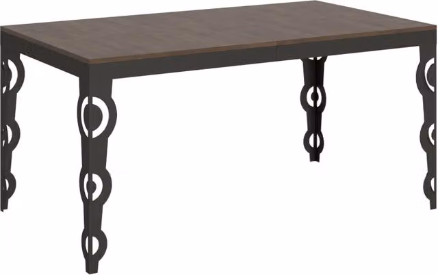 Tavolo allungabile Karayan Evolution di Bs Com in noce con telaio antracite, L/P/H: 160 x 90 cm (estendibile fino a 264 cm)