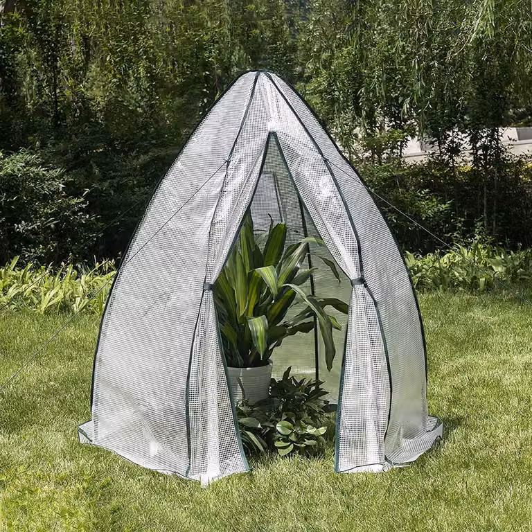 WOLTU Serra in plastica, serra in PE semitrasparente per pomodori, protezione invernale, tenda per il svernamento delle piante, bianca, 160x180 cm