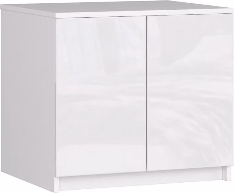 S60 STAR Armadietto Bianco Lucido per Guardaroba 60 cm con 2 Ante e 2 Ripiani