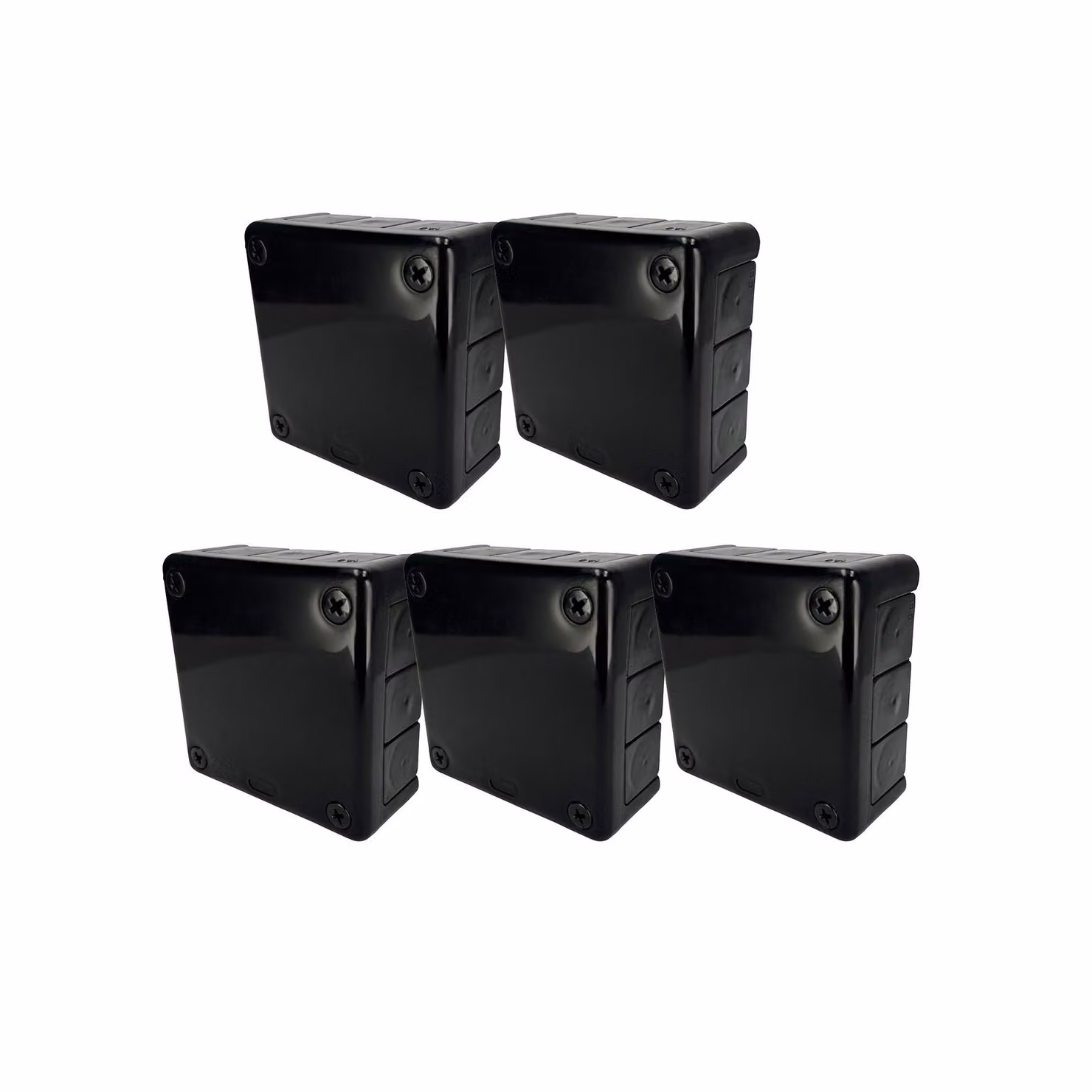 5x scatola da incasso 98x98x42mm IP55 12 ingressi membrane in gomma nero VP-41 EDO777928 EDO Technic