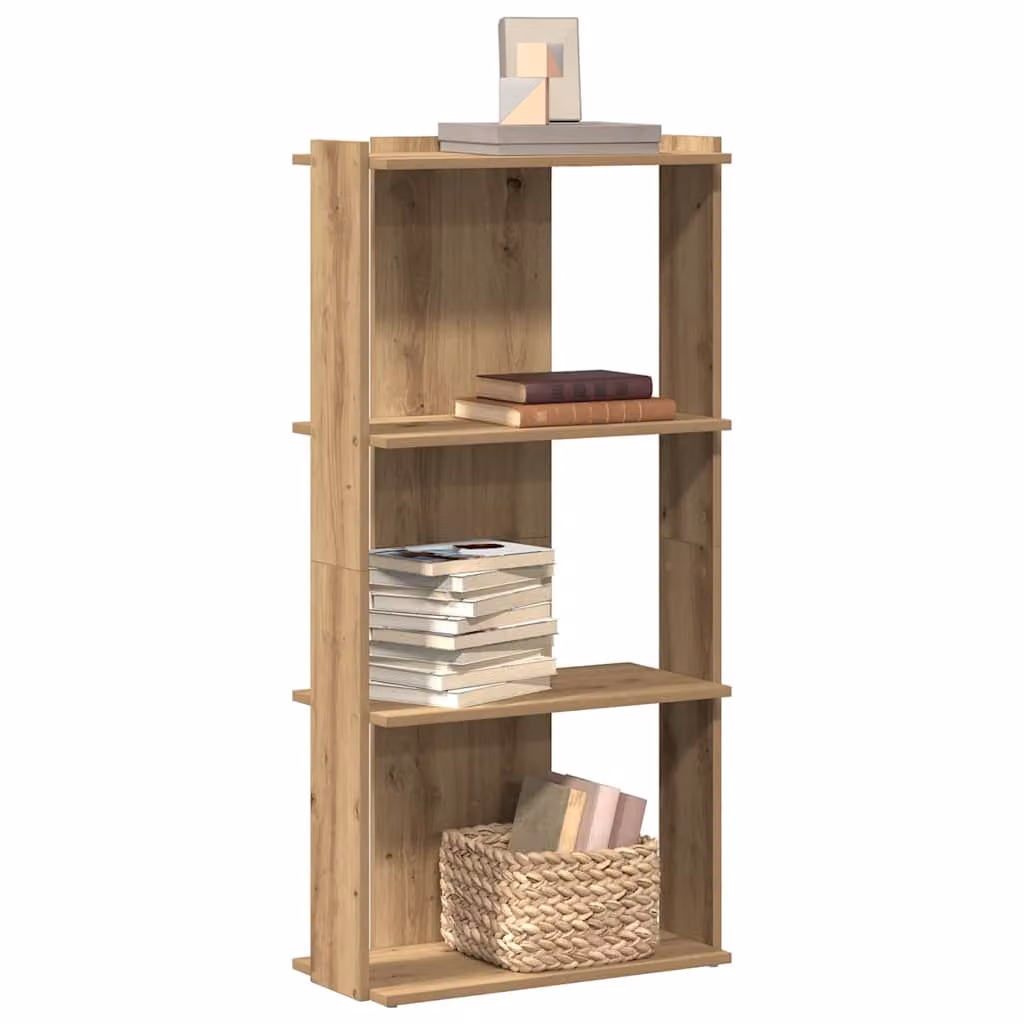 Libreria vidaXL a 3 Ripiani in MDF Marrone con Pannello Posteriore L: 60 cm, P: 30 cm, H: 120 cm