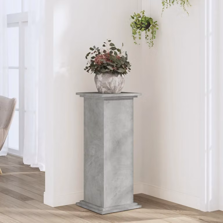 vidaXL Supporto per piante moderno in grigio cemento L/P/H: 33 x 33 x 80 cm