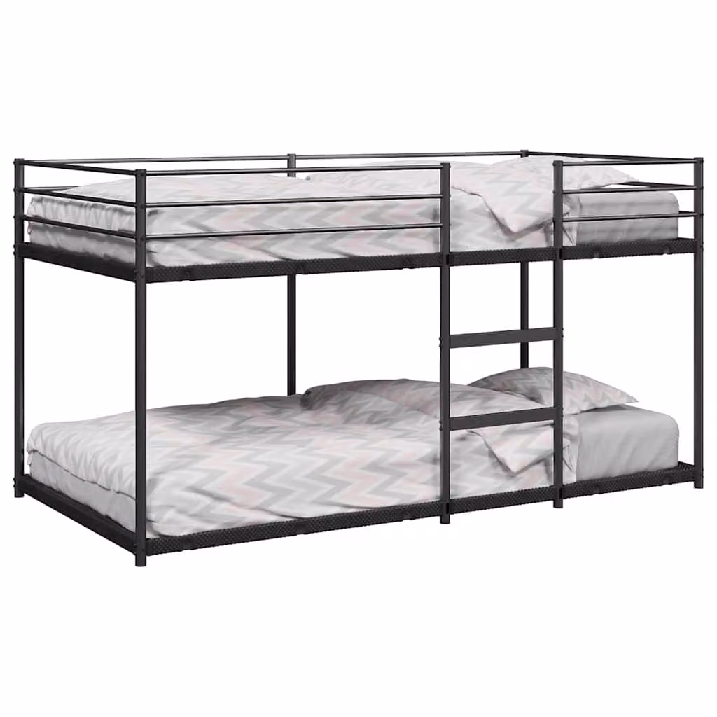 Letto a castello moderno vidaXL in metallo nero per bambini L/P/H: 200 x 80 x 176,5 cm