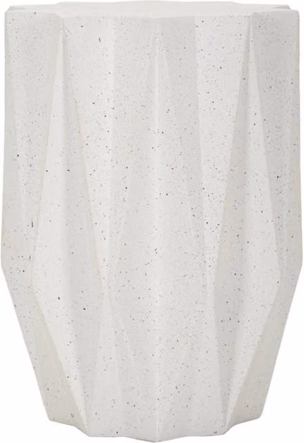 Tavolino d'appoggio Star Vikasa Home bianco rotondo in materiale composito L: 38,5 cm, P: 53 cm