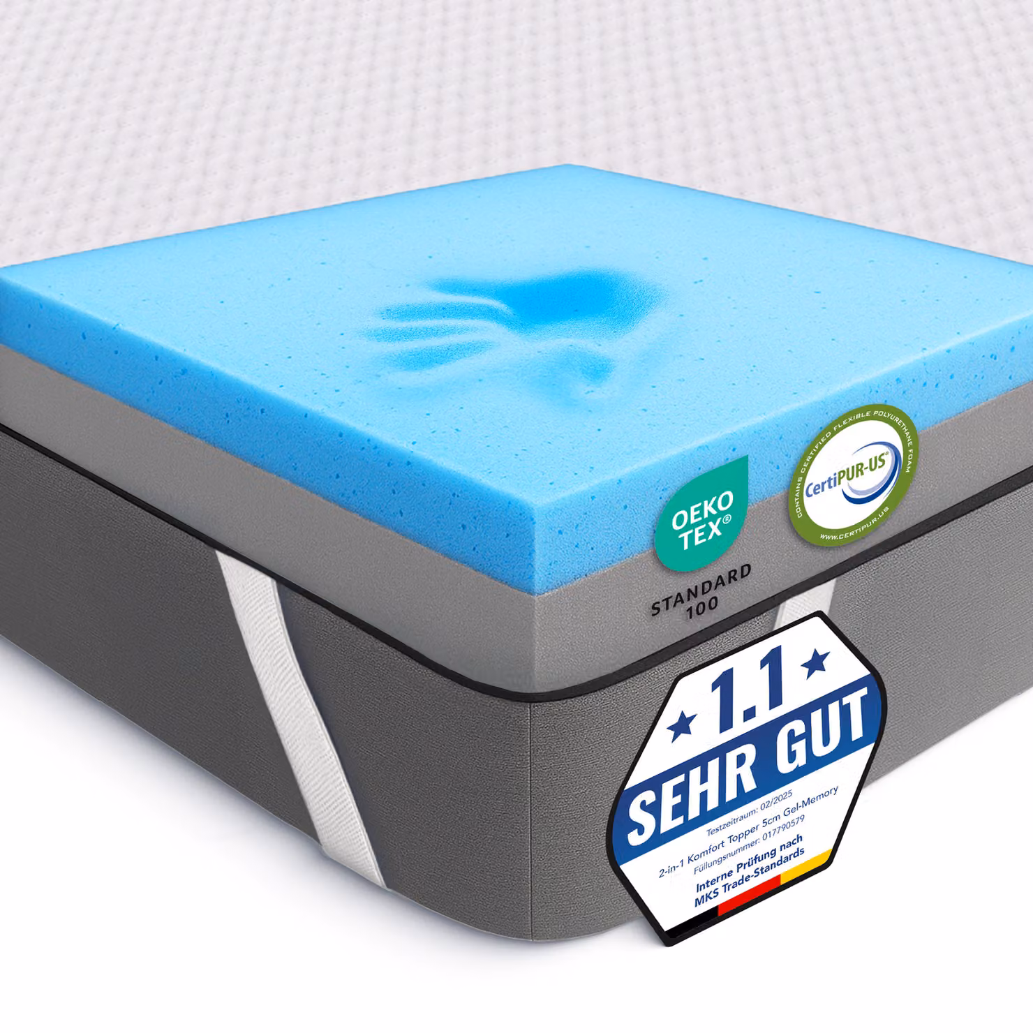 Topper comfort 2 in 1 - topper per materasso duo con gel memory foam