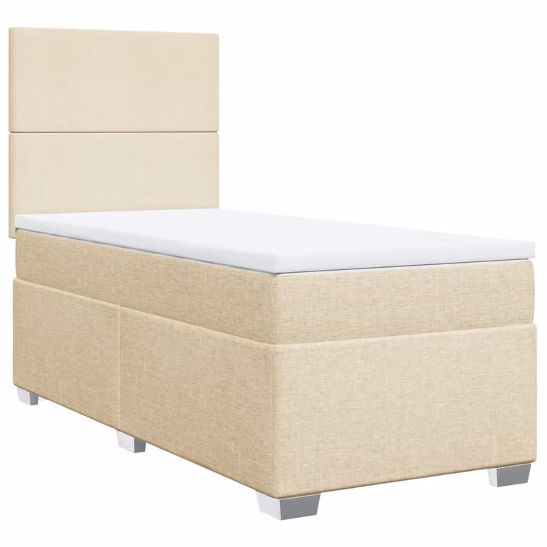 Giroletto a Molle con Materasso Crema 100x200 cm in Tessuto