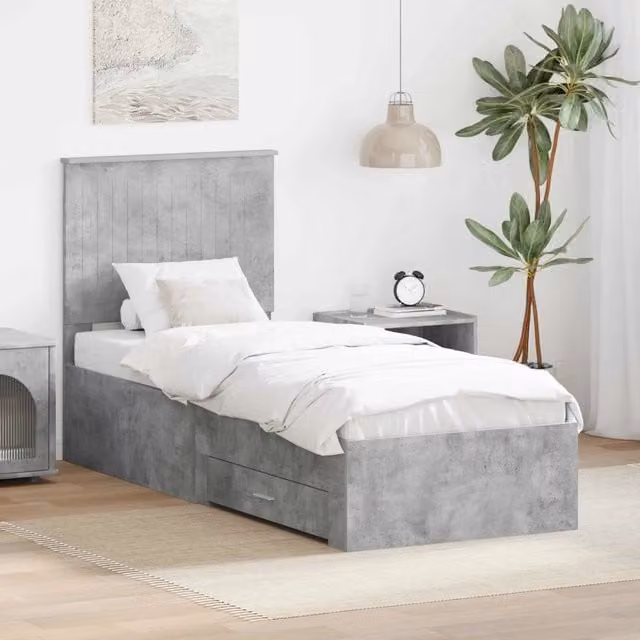 Struttura del letto-Giroletto Grigio Certo e Argento 70 x 190 cm 262591