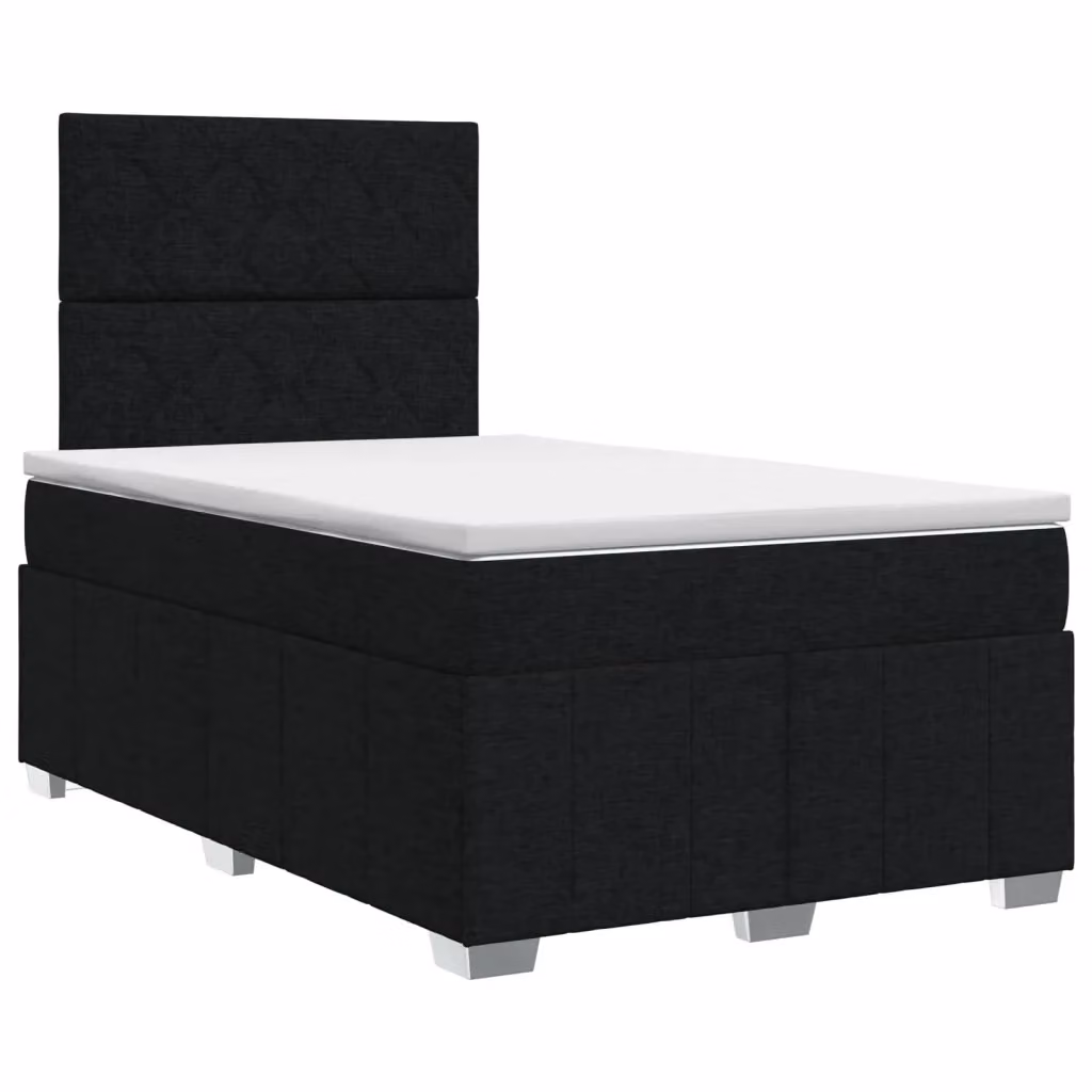 Letto box spring con materasso vidaXL in tessuto nero e bianco L/P: 120 x 200 cm – 2