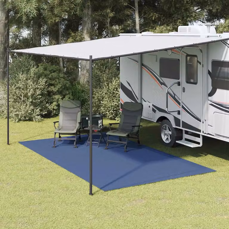 vidaXL Tappeto da Tenda Blu 400 × 350 cm Poliestere