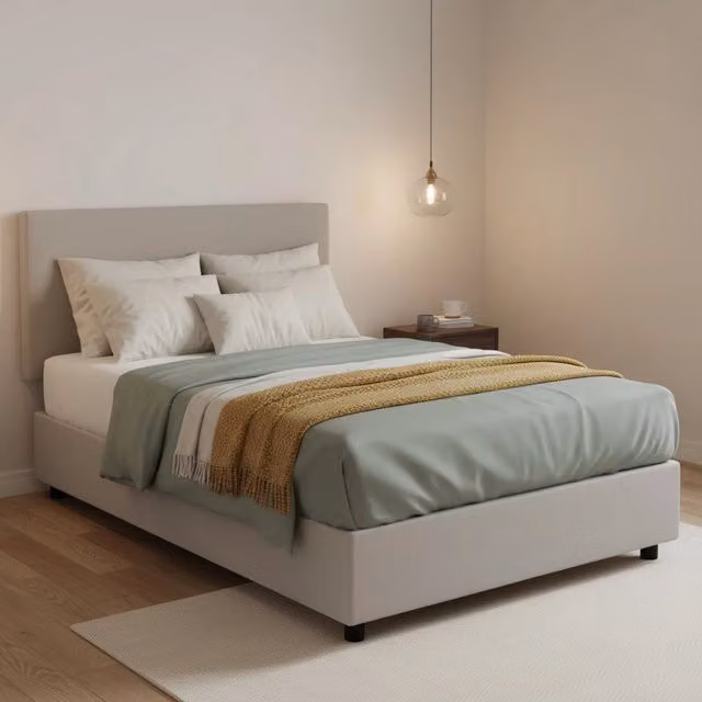 Ariba, Letto Piazza e Mezza Sfoderabile Made in Italy, Bianco