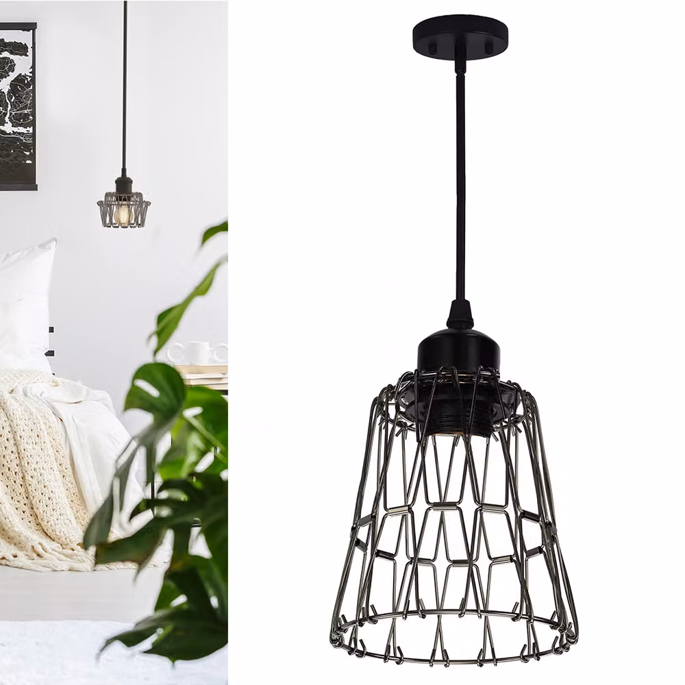 Lampada a sospensione lampada a sospensione vintage nera, lampada a sospensione retrò sala da pranzo lampada a sospensione, lampada per soggiorno, lampada da cucina per soggiorno camera da letto