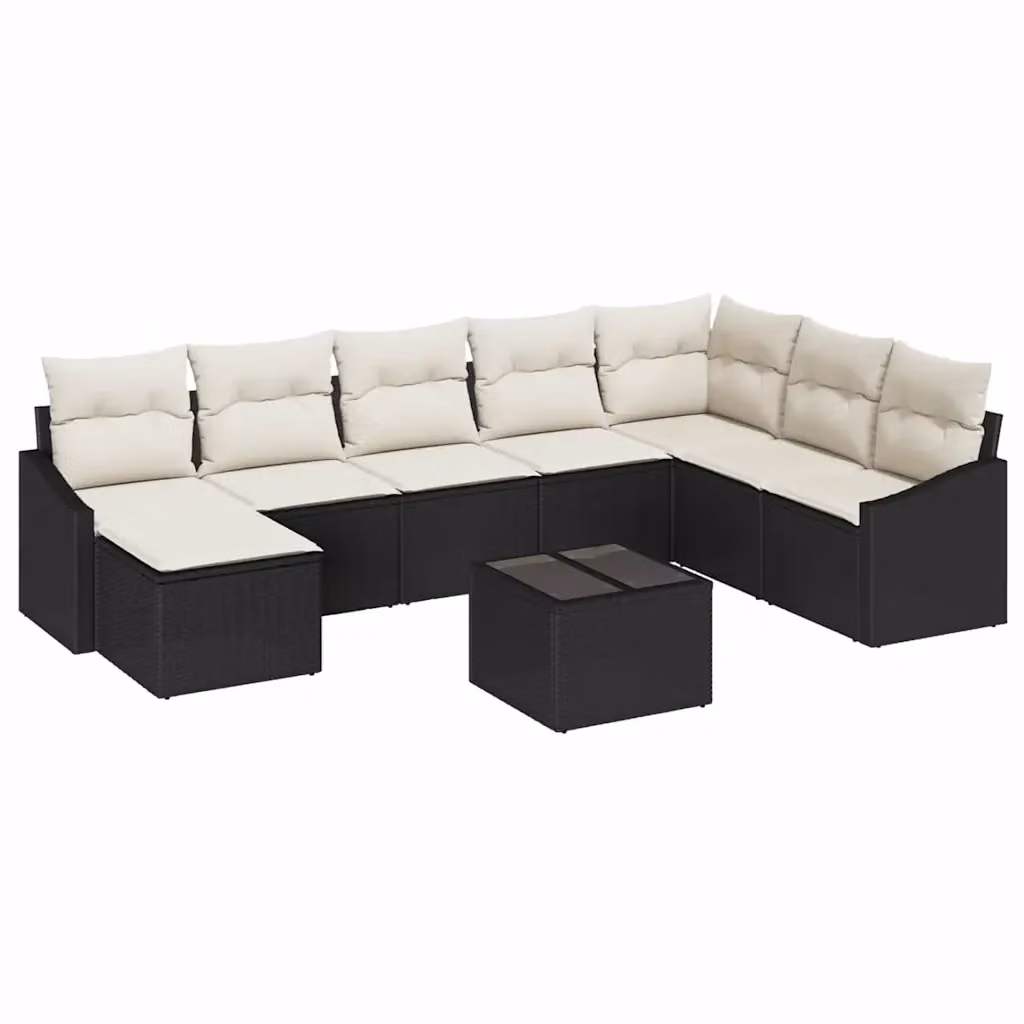 Set Divano da Giardino vidaXL 8 Pezzi in Polyrattan con Cuscini Marrone e Beige – 2