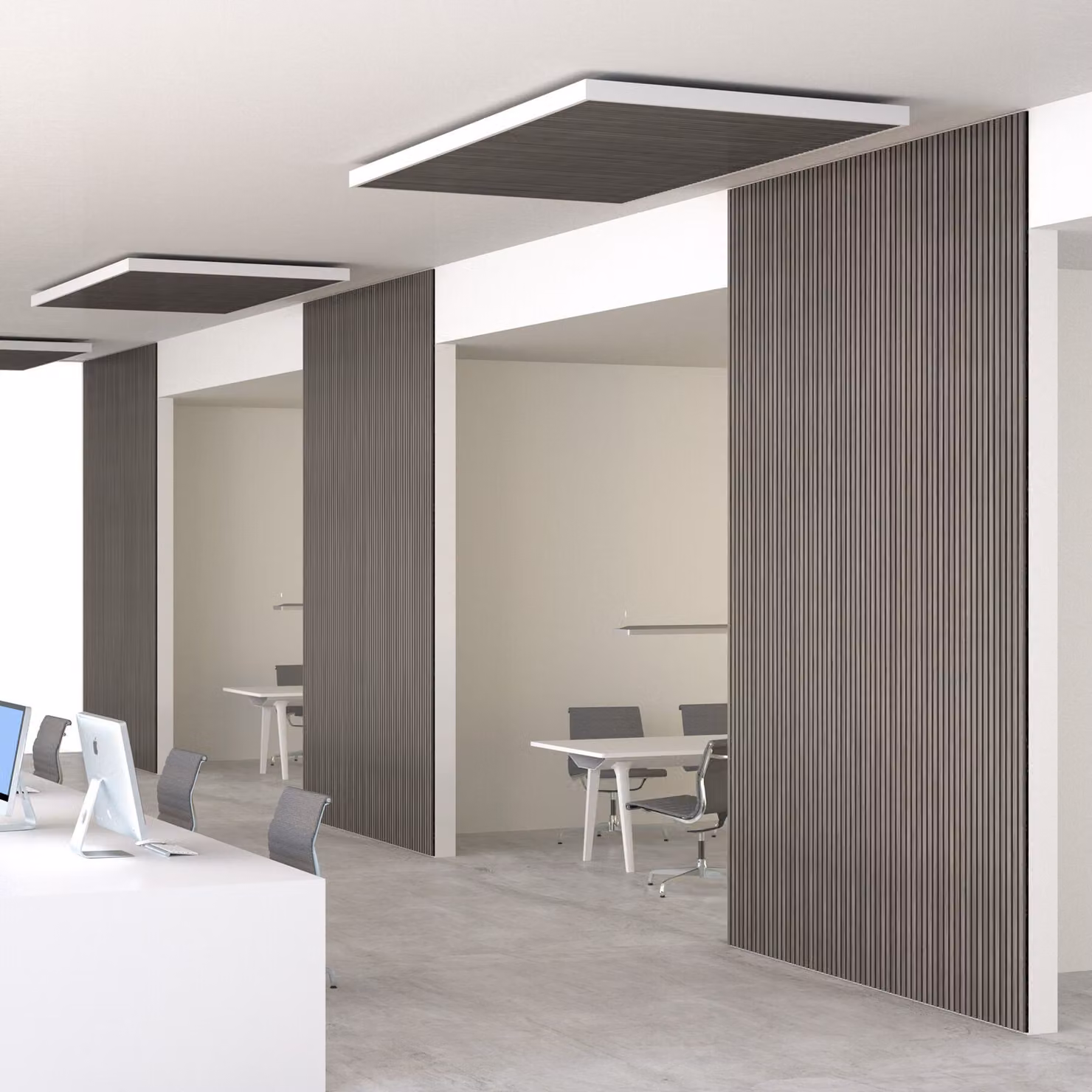 Pannelli acustici Sonic Wall II tectake effetto legno rovere grigio chiaro in MDF – 2