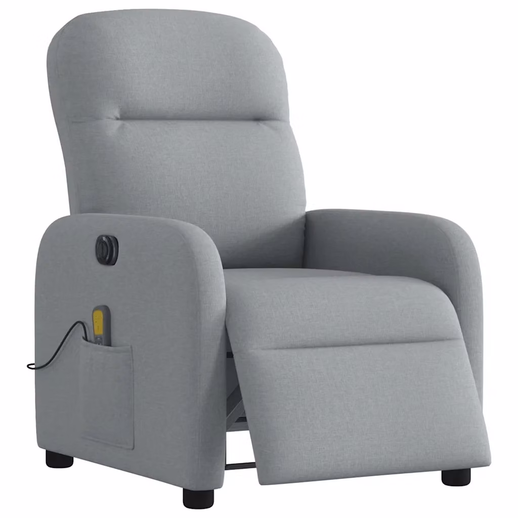 Poltrona Reclinabile Elettrica con Massaggio vidaXL in Tessuto Grigio per Soggiorno – 2