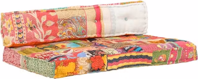 Cuscino per sedie e divani pallet multicolore in tessuto patchwork etnico DESIGN IN L/P: 120 x 80 cm