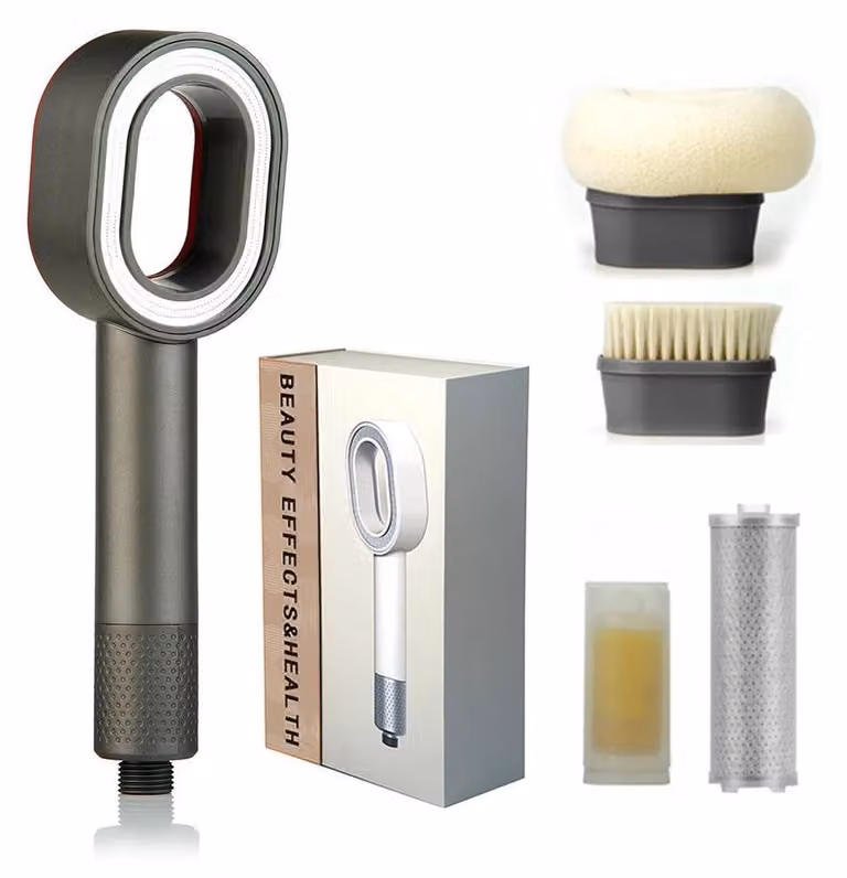 Doccia con filtro - Soffione manuale ad alta pressione - Getto d'acqua a risparmio idrico - Materiale: plastica ABS - Soffione semplice - Colore: confezione regalo