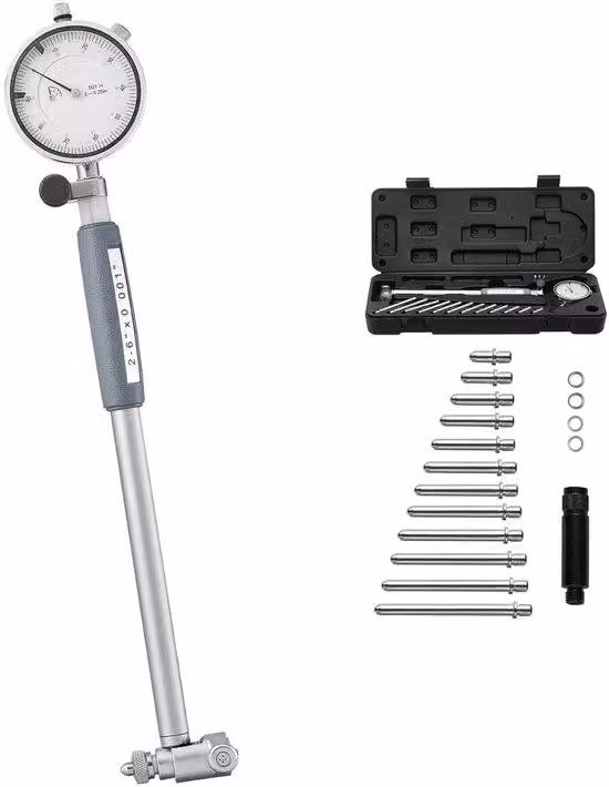 Strumento di misurazione di precisione per fori, con accuratezza di 0,03 mm, per fori di diametro compreso tra 50,8 e 152,4 mm, completo di asta di misurazione, custodia e accessori per applicazioni industriali