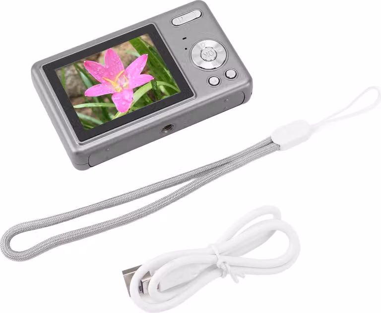 12 MP 1080p Digital Camera 2.4in TFT Screen 16x Zoom Auto Focus Borsa per studenti Vlog Grey