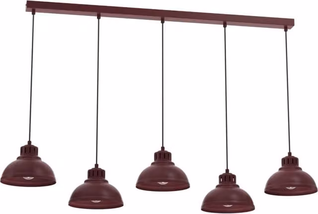 Lampada a sospensione moderna Sven Luminex in metallo rosso con 5 x E27 dimmabile