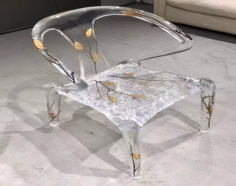 Epoxid Möbel Acrylstuhl Designer Harz Wohnzimmer Sitzmöbel