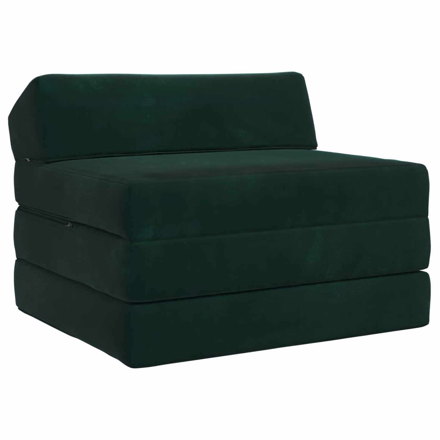 vidaXL Divano Letto Pieghevole in Velluto Verde Scuro L: 200 cm, P: 70 cm, H: 10 cm