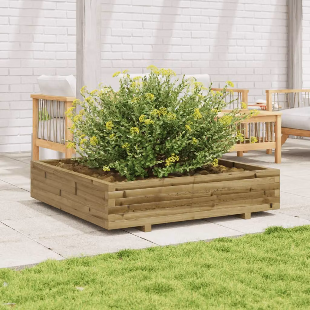 Fioriera da giardino vidaXL in legno marrone L: 110 cm, P: 110 cm, H: 26,5 cm