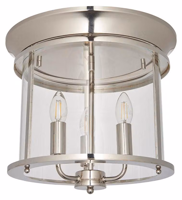 Lampada a sospensione HAMPWORTH in nichel, 3xE14x15W, metallo, dimensioni: 30,5x35,7x35,7 cm, IP20, Endon