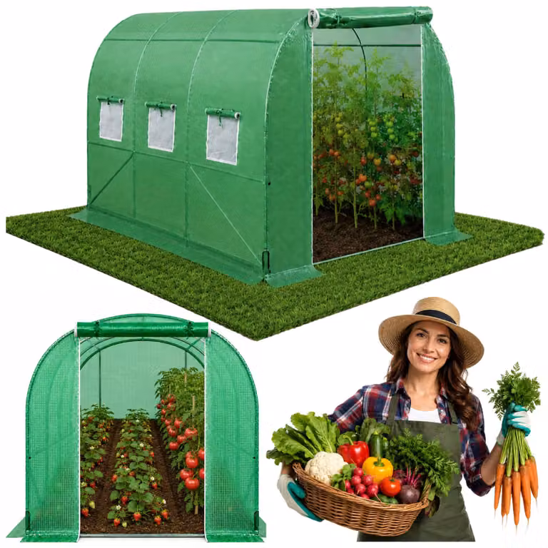 Tunnel Uv Verde Per Verdure Con Finestre 2x3 M 6m²