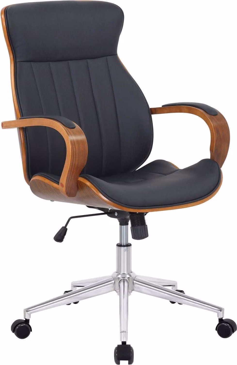 Sedia da ufficio in Pelle finta - Sedia da ufficio ergonomica - Design girevole a 360° | Colore: noce/nero