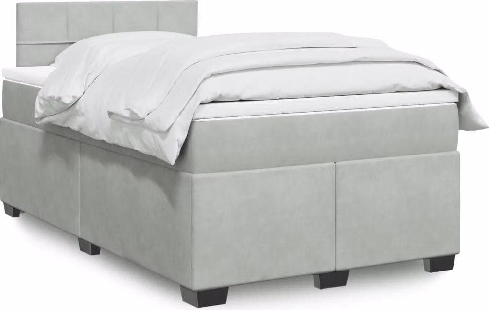 Maison Exclusive - Giroletto a Molle con Materasso Grigio Chiaro 120x190cm Velluto