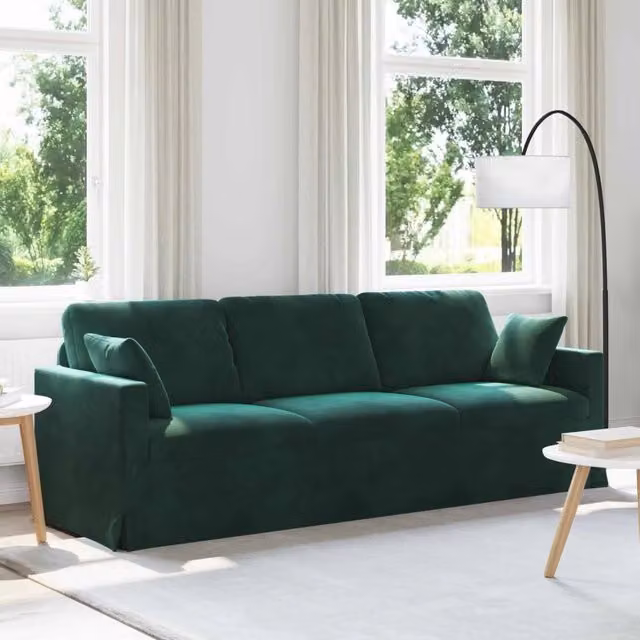 Divano Verde Scuro 228 x 78 x 80 cm Velluto 42024442