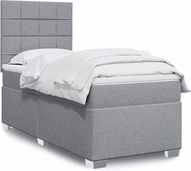 Giroletto a Molle con Materasso Grigio Chiaro 80x200 cm Tessuto 3292615